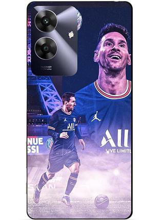 Чехол силиконовый бампер для realme note 60 с рисунком messi psg месси