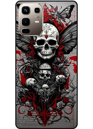 Силиконовый чехол для infinix note 50 pro (x6855) с рисунком череп скелет
