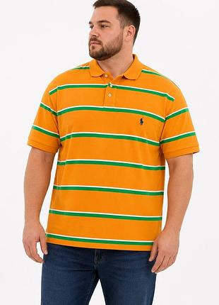 Polo ralph lauren striped polo shirt orange green blue pony size xl
