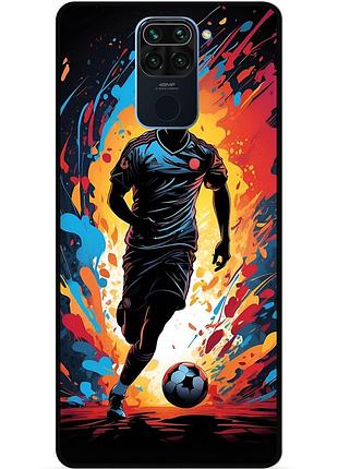 Силиконовый чехол бампер для xiaomi redmi note 9 с картинкой футбол мяч