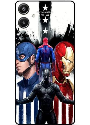 Чехол силиконовый бампер для samsung a07 с рисунком marvel марвел человек паук