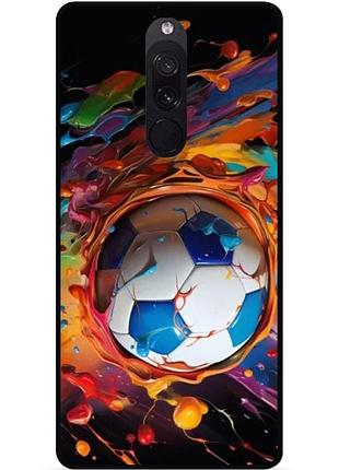 Силиконовый чехол бампер для xiaomi redmi 8 с рисунком футбол мяч