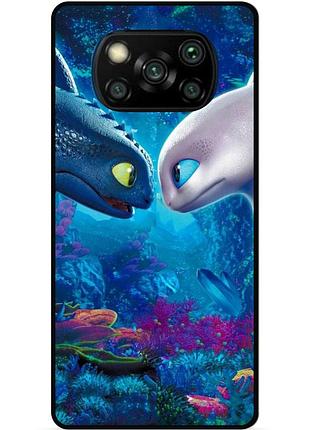 Чехол силиконовый для xiaomi poco x3 с рисунком как приручить дракона dragon