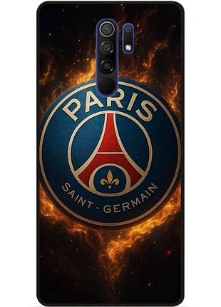 Чехол силиконовый бампер для xiaomi redmi 9 с рисунком psg псж