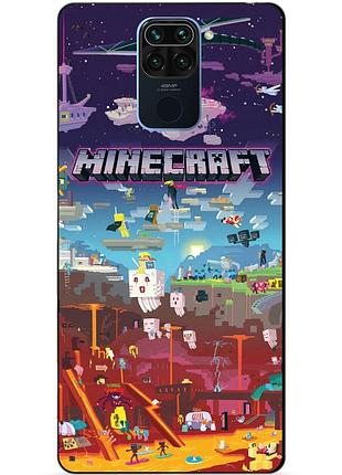 Силіконовий чохол бампер для xiaomi redmi note 9 гра minecraft майнкрафт