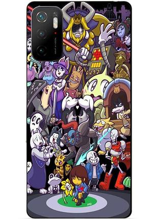Силиконовый бампер чехол для xiaomi poco m3 pro с рисунком undertale андертейл