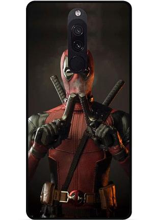 Силиконовый бампер чехол для xiaomi redmi 8 с рисунком дэдпул deadpool