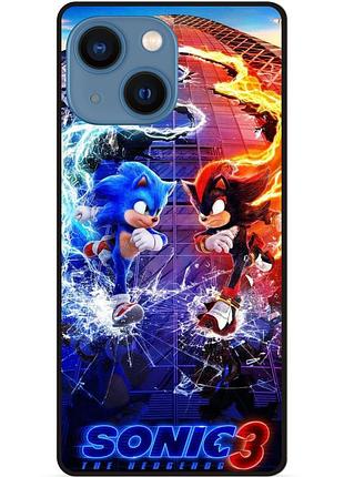 Силиконовый чехол бампер для iphone 15 с картинкой шэдоу sonik соник