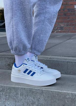 😍 жіночі кросівки adidas forum bonega white blue
