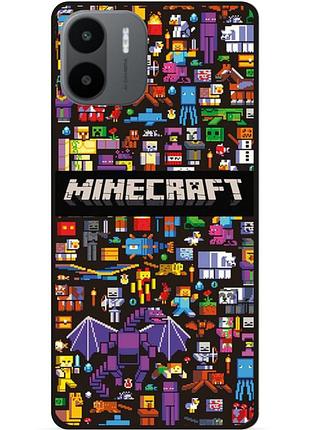 Силиконовый чехол бампер для xiaomi redmi a2 с картинкой майнкрафт minecraft