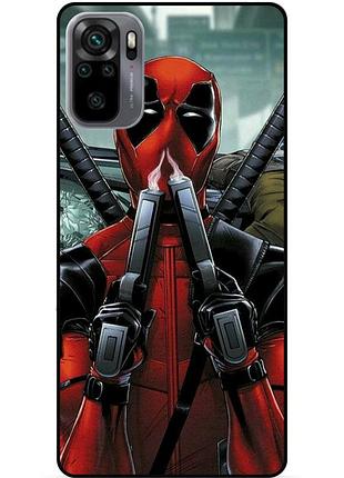 Силиконовый бампер чехол для xiaomi redmi note 10s с рисунком deadpool дэдпул