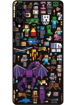 Силиконовый чехол бампер для samsung m20 с картинкой minecraft майнкрафт