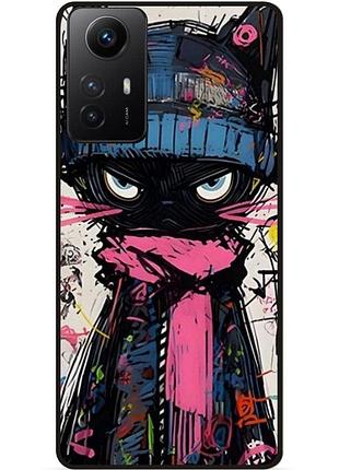 Силіконовий бампер чохол для xiaomi redmi note 12s з малюнком кот аниме marvel
