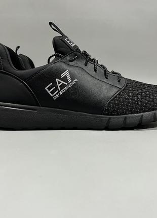 Кросівки чоловічі ea7 emporio armani simple racer woven чорні оригінал 27.5 см 43 розмір
