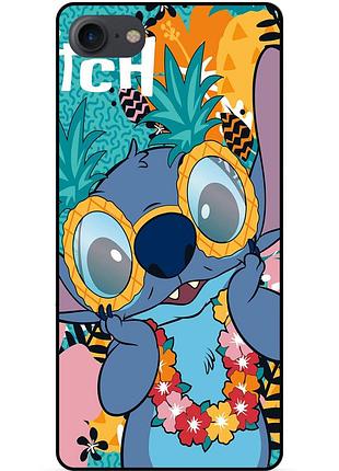 Силиконовый бампер чехол для iphone 8 с рисунком стич stitch