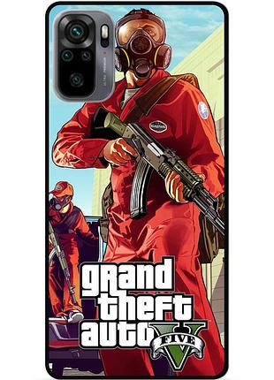 Силиконовый чехол бампер для xiaomi redmi note 10s с картинкой gta гта