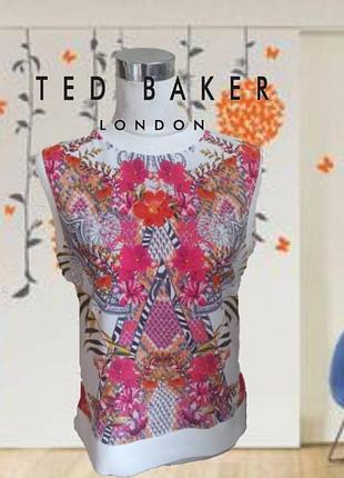 🌹🌹ted baker красивая женская майка с трикотажем с шелком на 46-48🌹🌹