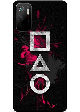 Силіконовий чохол бампер для xiaomi poco m3 pro з малюнком гра в кальмара