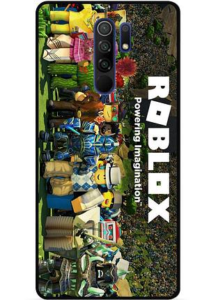 Силиконовый чехол бампер для xiaomi redmi 9 с картинкой роблокс roblox
