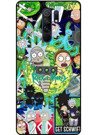 Силіконовий чохол бампер для xiaomi redmi 9 з малюнком rick and morty рік і морті