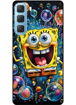Силиконовый бампер чехол для infinix hot 60i с картинкой губка боб sponge bob