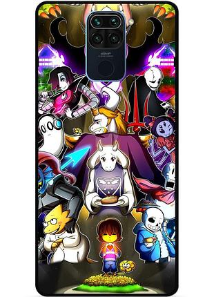 Силиконовый чехол бампер для xiaomi redmi note 9 с рисунком андертейл undertale