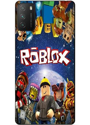 Силіконовий чохол бампер для xiaomi poco m3 з малюнком роблокс roblox