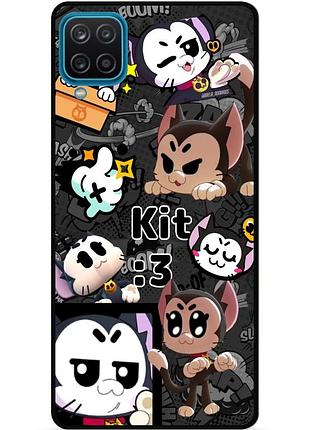 Чехол силиконовый бампер для samsung a22 с рисунком котик kit