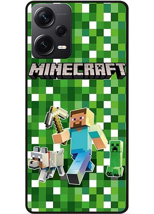 Силіконовий чохол бампер для xiaomi redmi note 12 pro 5g стів minecraft кріпер майнкрафт
