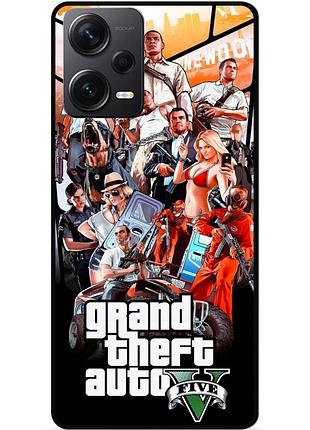Чехол силиконовый бампер для xiaomi redmi note 12 pro 5g с рисунком gta гта