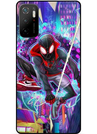 Силиконовый бампер чехол для xiaomi poco m3 pro с картинкой spider man человек паук майлз моралес