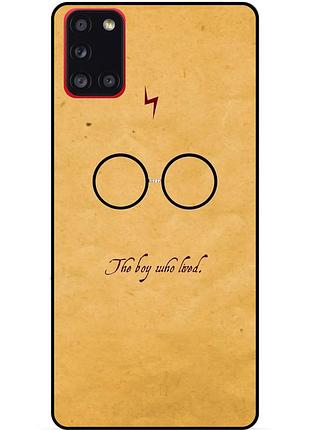 Силиконовый бампер чехол для samsung a41 с рисунком гарри поттер harry potter очки