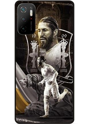 Чехол силиконовый бампер для xiaomi poco m3 pro с рисунком sergio ramos серхио рамос real