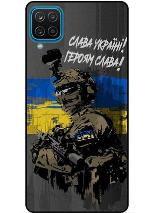 Силиконовый бампер чехол для samsung m12 с рисунком зсу украина героям слава