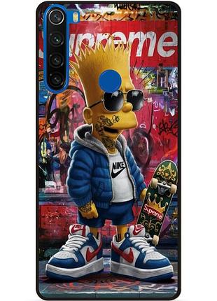 Чехол силиконовый бампер для xiaomi redmi note 8 с рисунком барт симпсон marvel simpsons