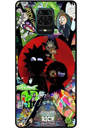 Силиконовый чехол бампер для xiaomi redmi note 9 pro с рисунком rick and morty рик и морти