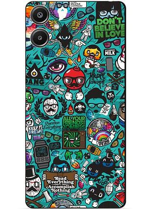 Силіконовий чохол бампер для samsung a07 з малюнком стикери