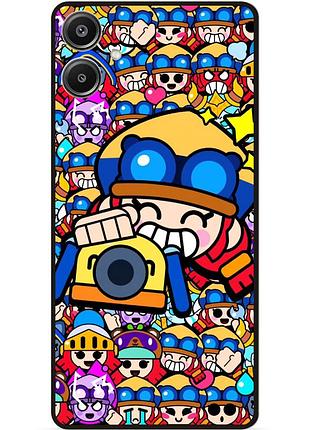 Силиконовый бампер чехол для samsung a07 стикеры бравл джесси brawl