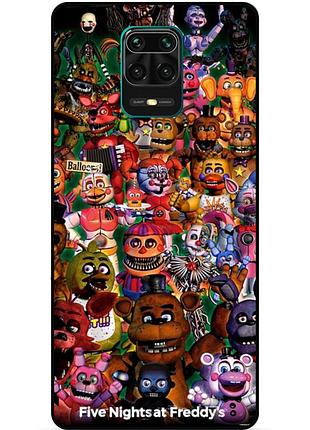 Силіконовий бампер чохол для xiaomi redmi note 9 pro з малюнком аніматроніки freddy фредді