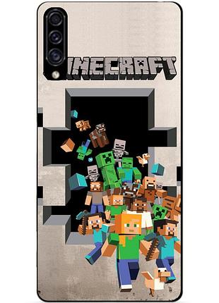 Силиконовый бампер чехол для samsung a10 с картинкой майнкрафт minecraft