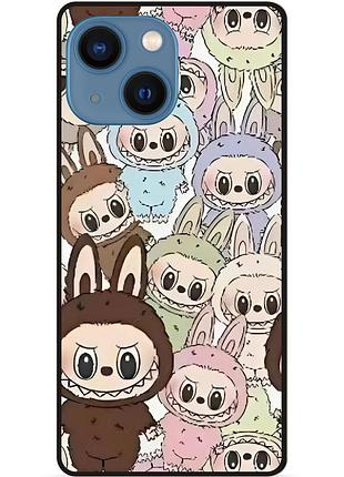 Чехол силиконовый бампер для iphone 15 plus с картинкой labubu лабубу