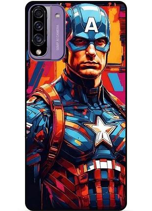 Силіконовий бампер чохол для samsung a10s з малюнком капитан америка marvel captain america