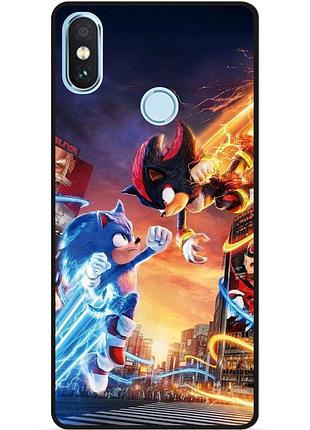 Силиконовый чехол бампер для xiaomi redmi note 6 pro с рисунком sonik соник шэдоу