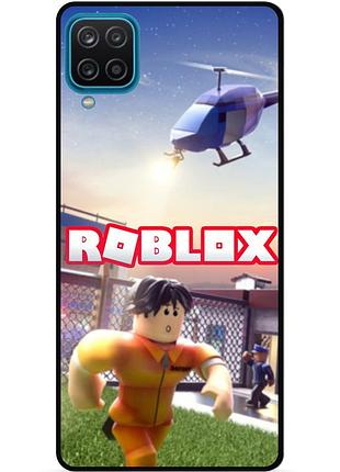 Силиконовый чехол бампер для samsung m12 с картинкой roblox роблокс