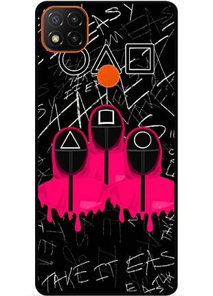 Силіконовий чохол бампер для xiaomi redmi 9c з малюнком гра в кальмара
