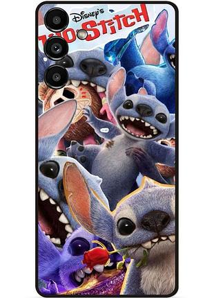 Силиконовый чехол бампер для samsung a04s с картинкой stitch стич