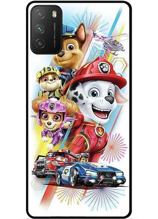 Силіконовий чохол бампер для xiaomi poco m3 з малюнком щенячий патруль