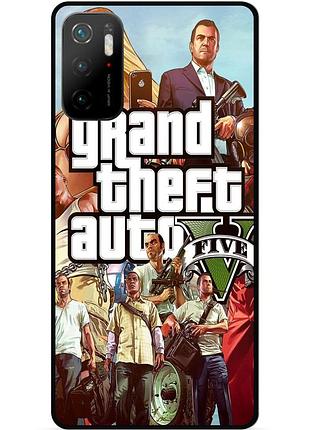 Чехол силиконовый бампер для xiaomi poco m3 pro с рисунком гта gta