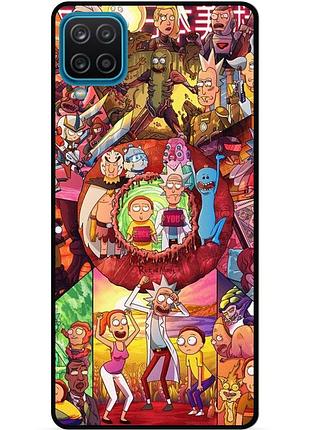Силіконовий чохол бампер для samsung m32 з малюнком rick and morty рік і морті