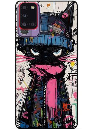 Силіконовий бампер чохол для samsung a71 з малюнком кот аниме marvel